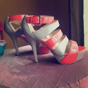 Two Toned Strap Heels